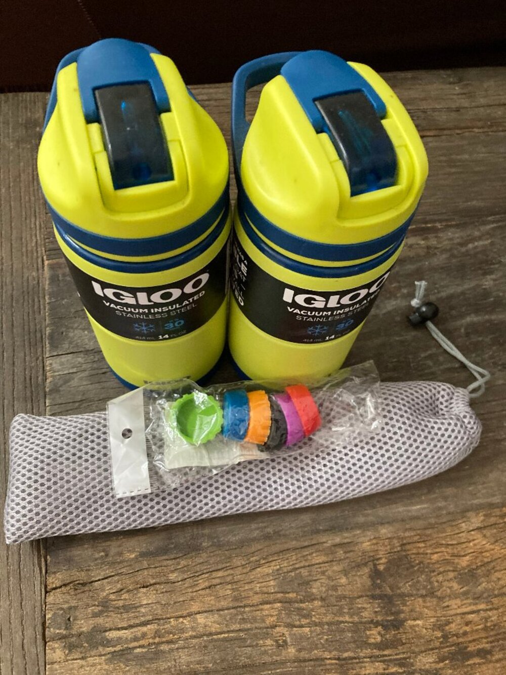 Igloo Insulated Bottle Bundle – 2 Bottles, Metal Straws & Colorful Covers